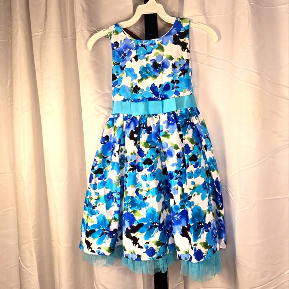 Floral Blue Girls' Spring/Easter‎ Dress Size 8